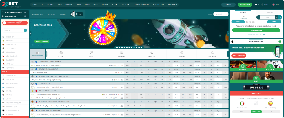 22Bet Betting Online